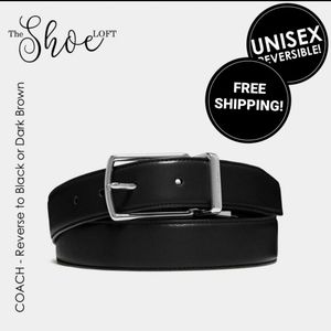 Coach Reversible Unisex Cut to Size Belt Blk/Brwn